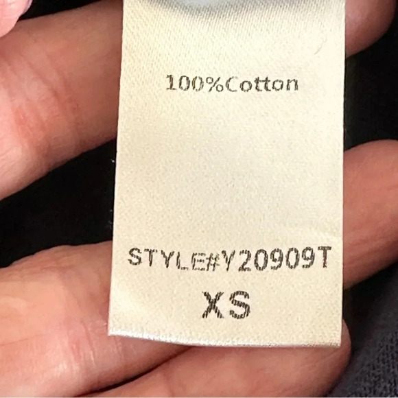 Pomander Place Size XS Navy‎ Pleated Sleeve Short Sleeve Top Classic Tuckernuck - Picture 4 of 9